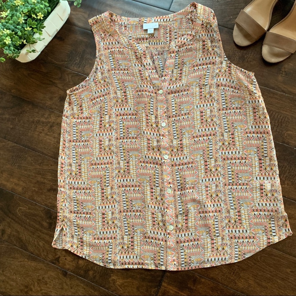 J.‎ Jill sleeveless orange and pink Top